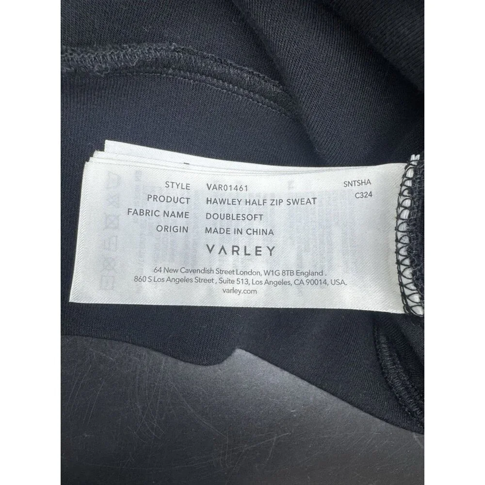Varley Black Doublesoft Hawley 1/2 Zip Womens Sweatshirt L Soft Luxe Athleisure - Picture 8 of 10
